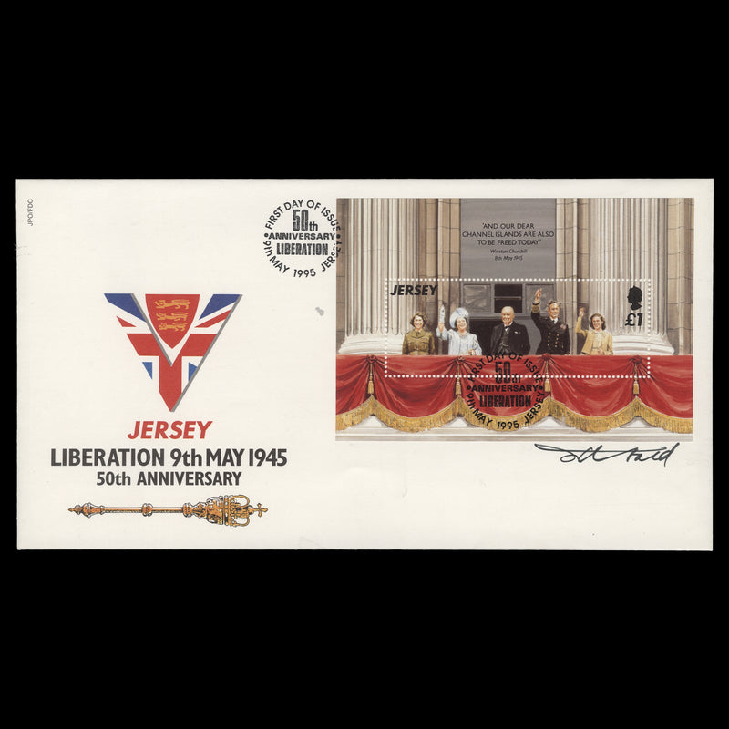 Jersey 1995 Liberation Anniversary first day cover signed by designer