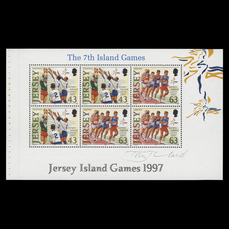 Jersey 1997 (MNH) Island Games booklet pane signed by Tony Theobald