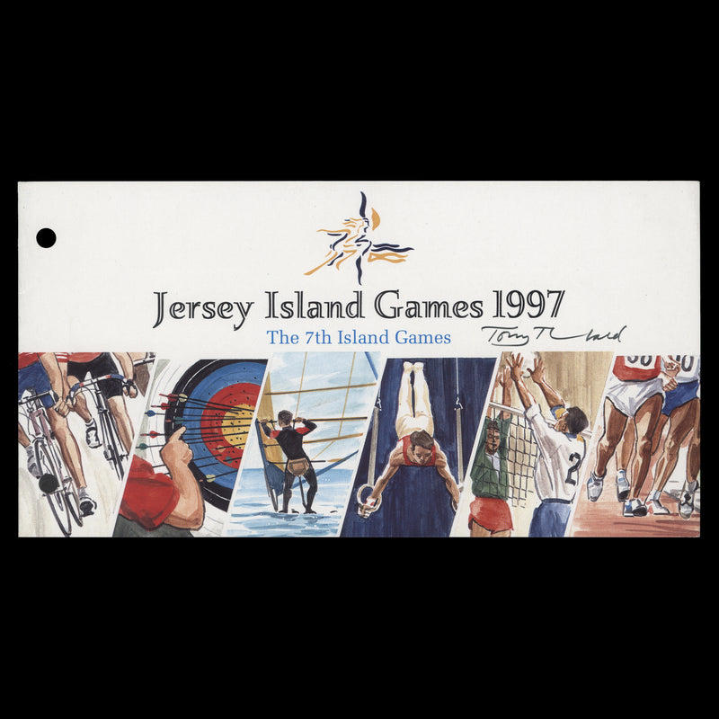 Jersey 1997 Island Games presentation pack signed by Tony Theobald