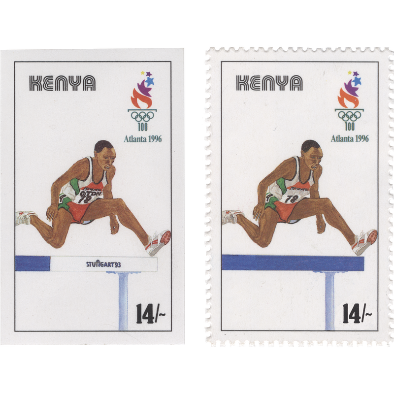 Kenya 1996 Olympic Games, Atlanta imperf proofs on presentation card
