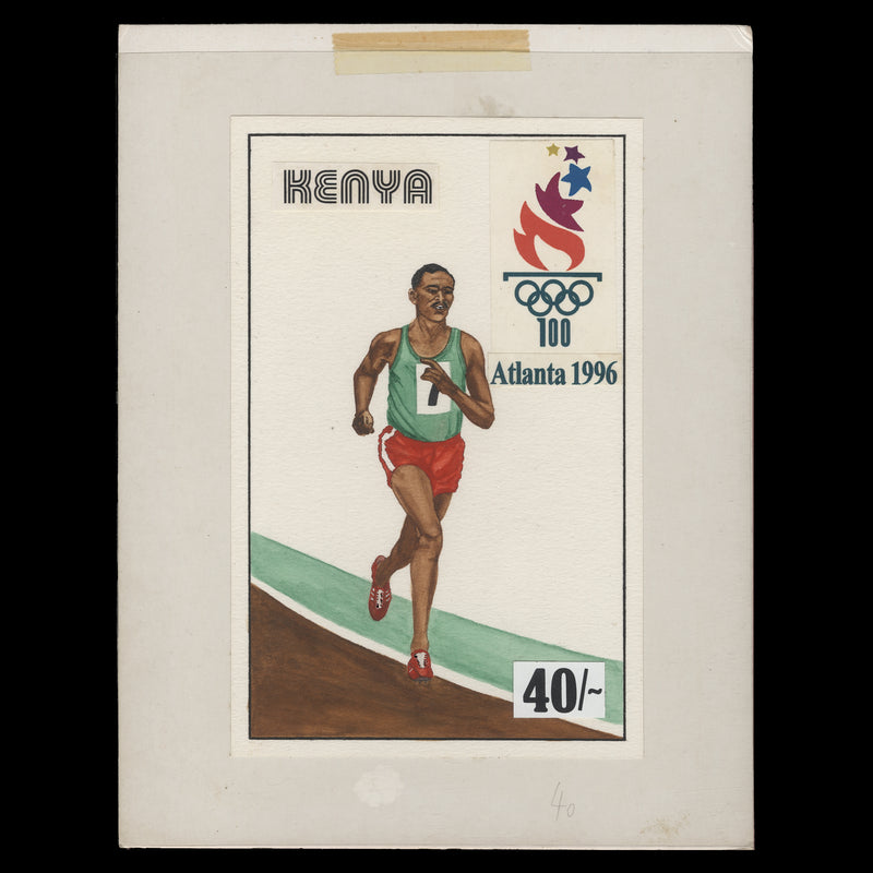 Kenya 1996 Running/Olympic Games, Atlanta watercolour artwork and overlays