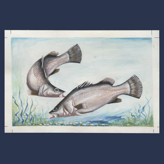 Kenya 2006 Nile Perch watercolour artwork by Lilac Osanjo