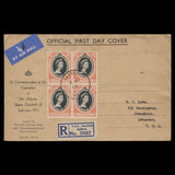 Kenya Uganda Tanganyika 1953 (FDC) 20c Coronation blocks, NAIROBI