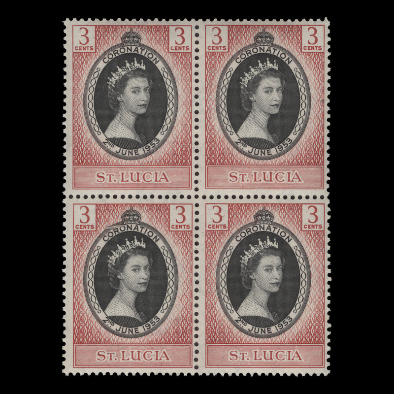 Saint Lucia 1953 (MNH) 3c Coronation block