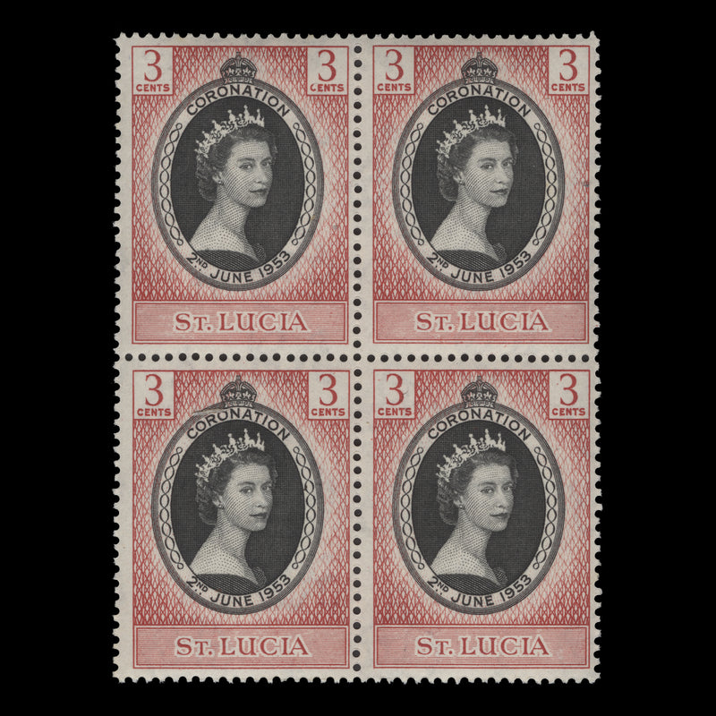 Saint Lucia 1953 (MNH) 3c Coronation block
