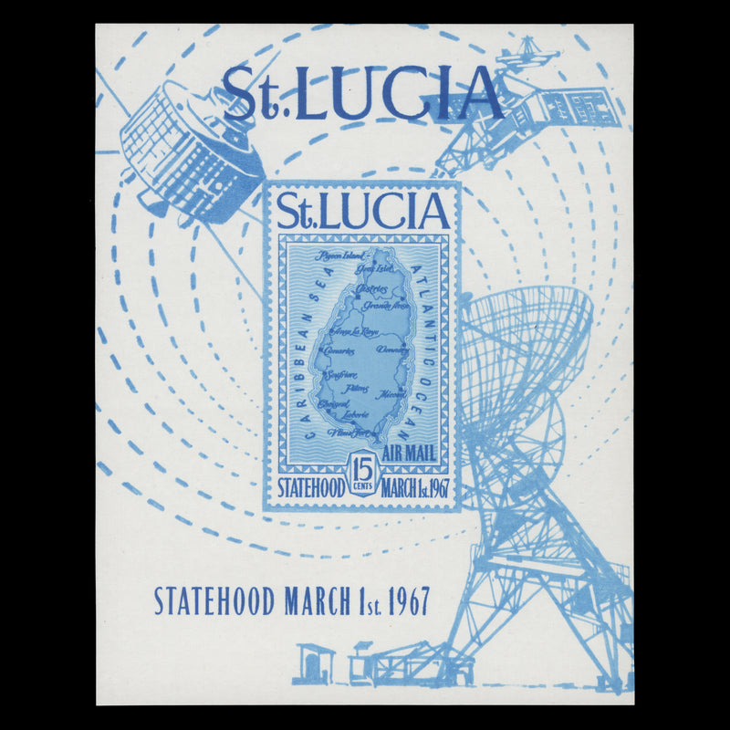 Saint Lucia 1967 (MNH) 15c Statehood imperforate miniature sheet