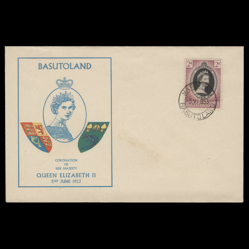 Basutoland 1953 (FDC) 2d Coronation, MAFETENG
