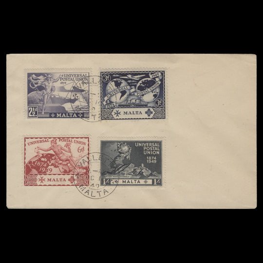 Malta 1949 UPU Anniversary first day cover, VALLETTA