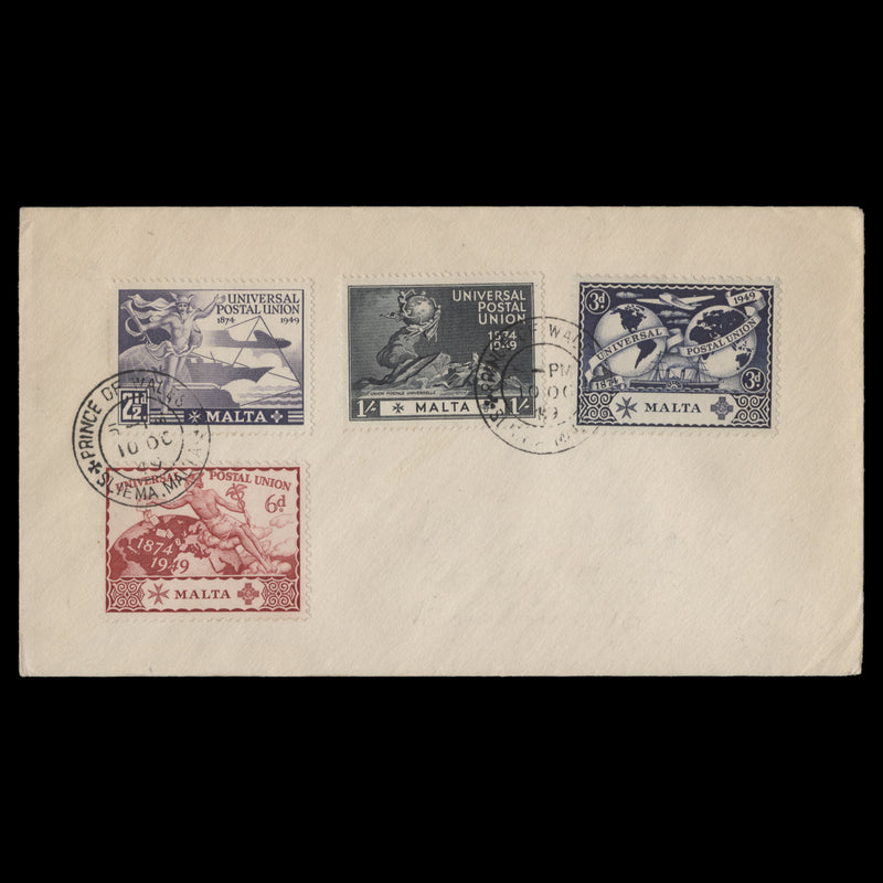 Malta 1949 UPU Anniversary first day cover, PRINCE OF WALES RD