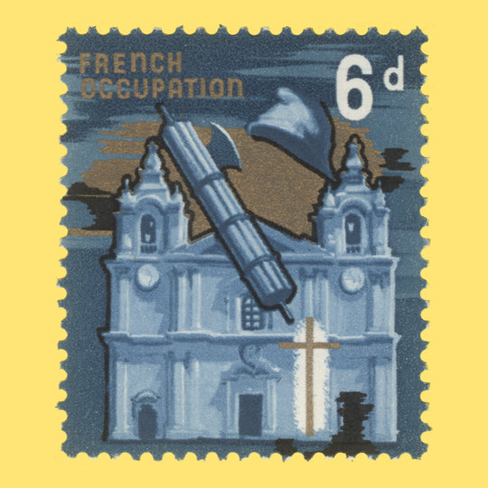 Malta 1965 (Variety) 6d French Occupation missing silver