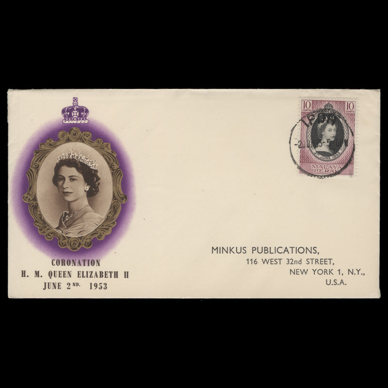 Perak 1953 (FDC) 10c Coronation, IPOH