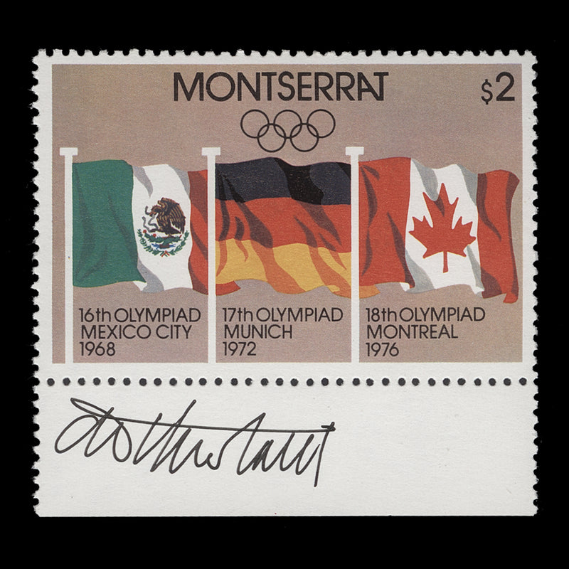 Montserrat 1980 (MNH) $2 Olympic Games, Moscow signed by designer