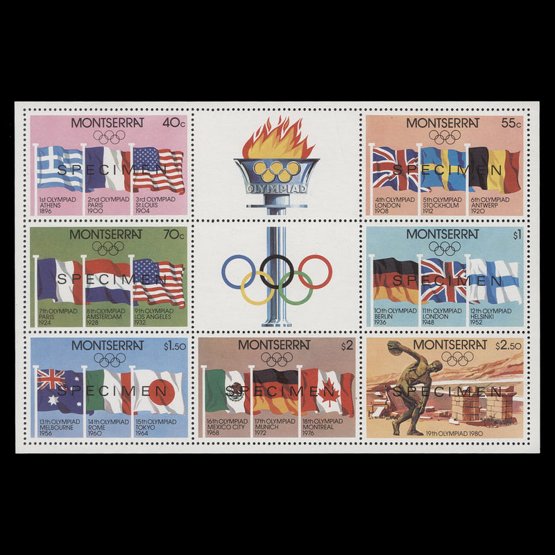 Montserrat 1980 (MNH) Olympic Games, Moscow SPECIMEN miniature sheet