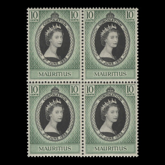 Mauritius 1953 (MNH) 10c Coronation block