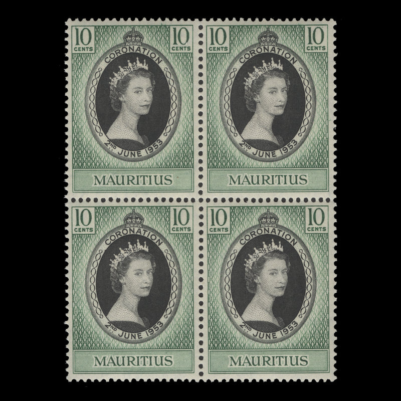 Mauritius 1953 (MNH) 10c Coronation bloc