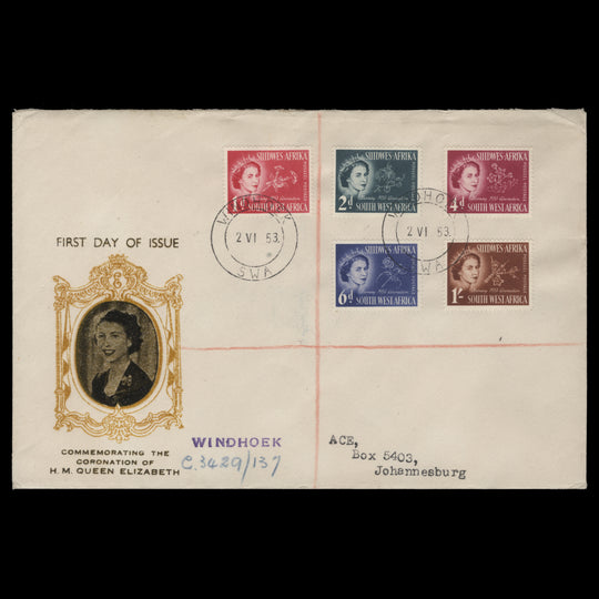 South West Africa 1953 (FDC) Coronation, WINDHOEK