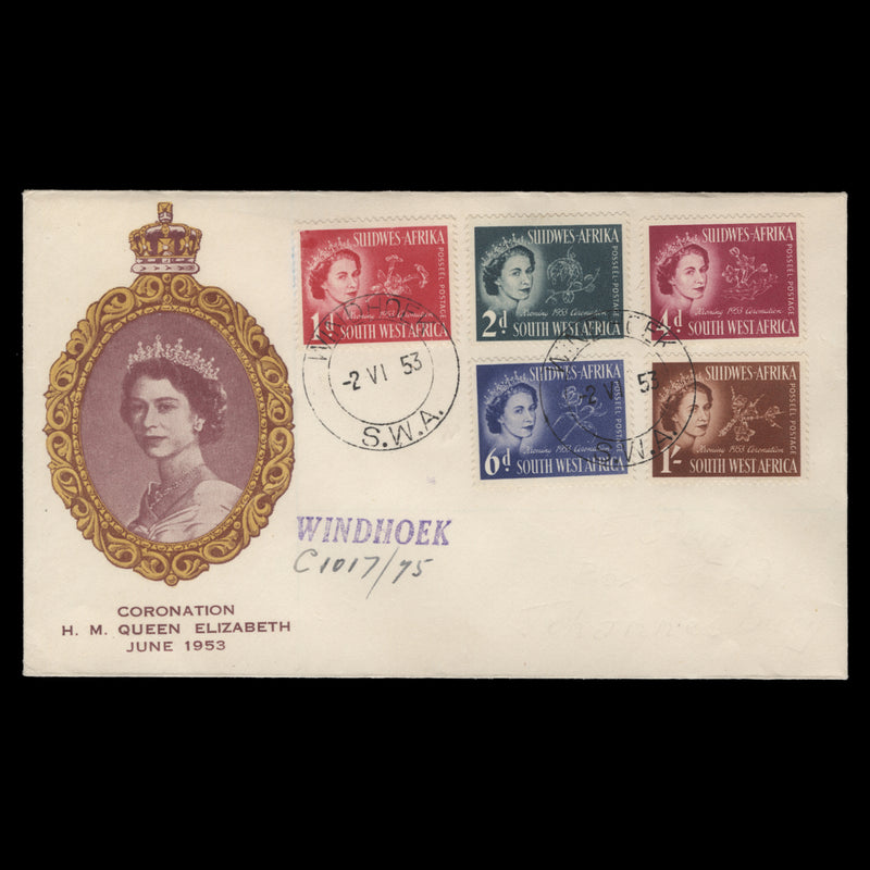 South West Africa 1953 (FDC) Coronation, WINDHOEK