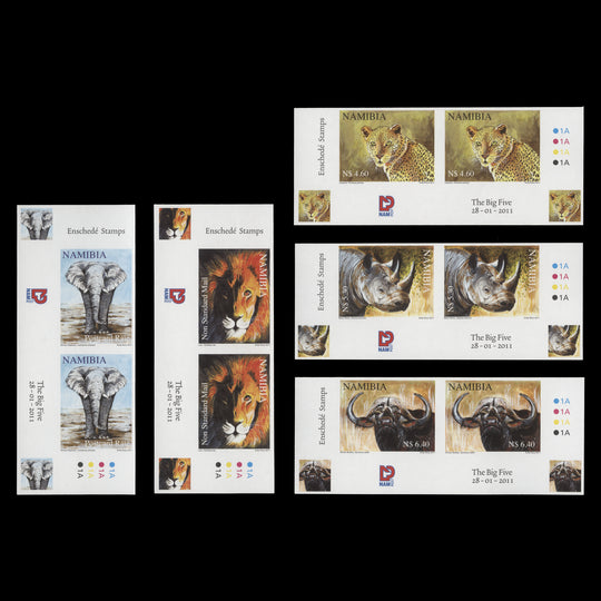 Namibia 2011 (Variety) The Big Five imperf imprint/plate pairs