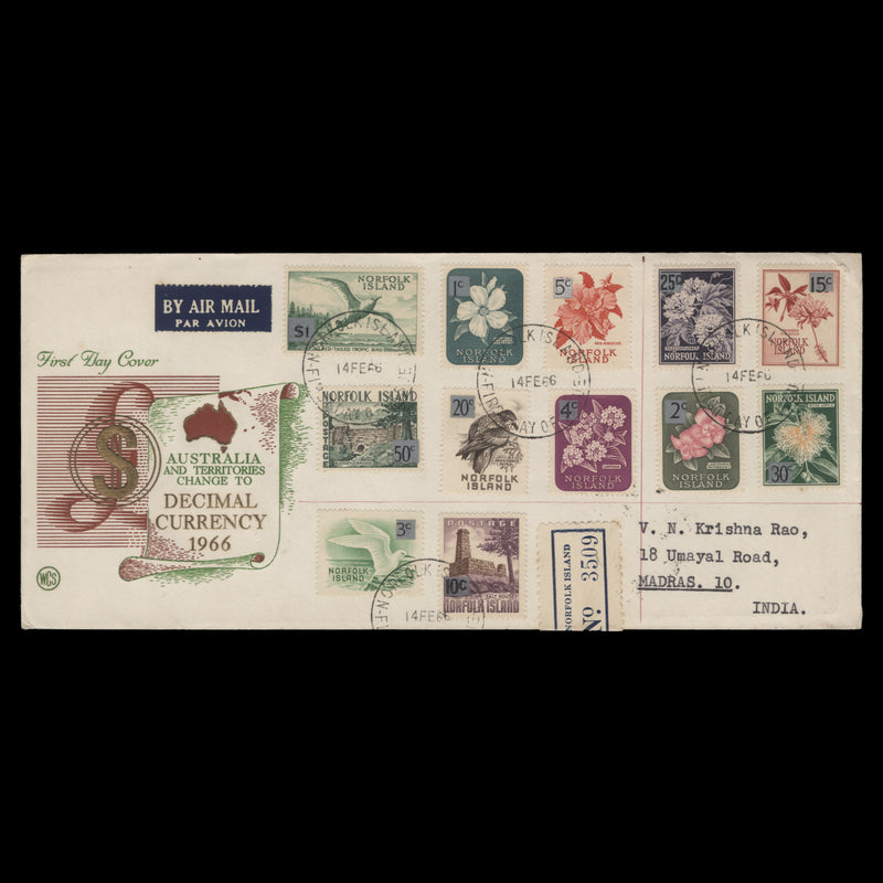 Norfolk Island 1966 Decimal Provisionals first day cover