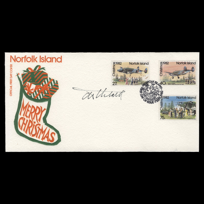 Norfolk Island 1982 Christmas first day cover signed by Tony Theobald