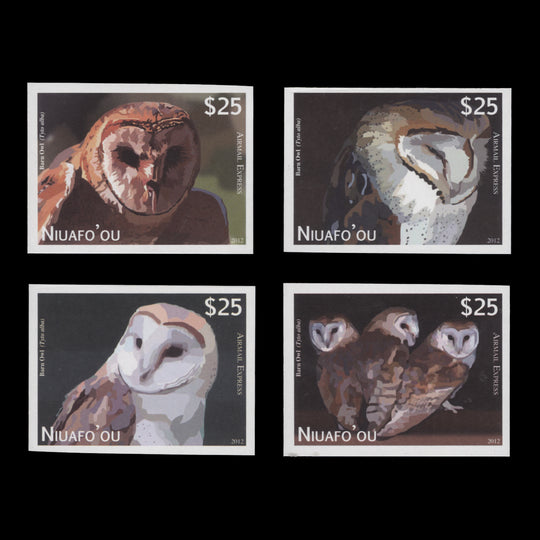 Niuafo'ou 2012 Barn Owls imperf proof singles