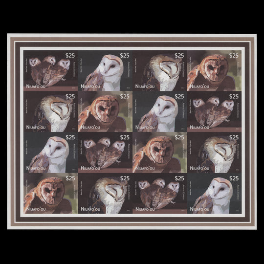 Niuafo'ou 2012 Barn Owls imperf proof sheetlet