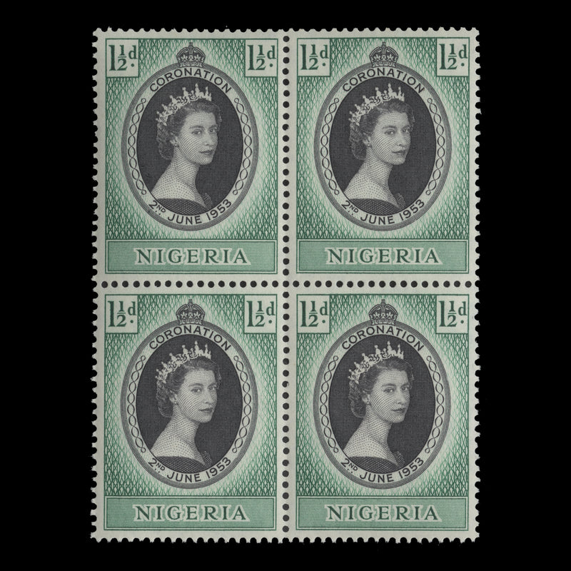 Nigeria 1953 (MNH) 1½d Coronation block
