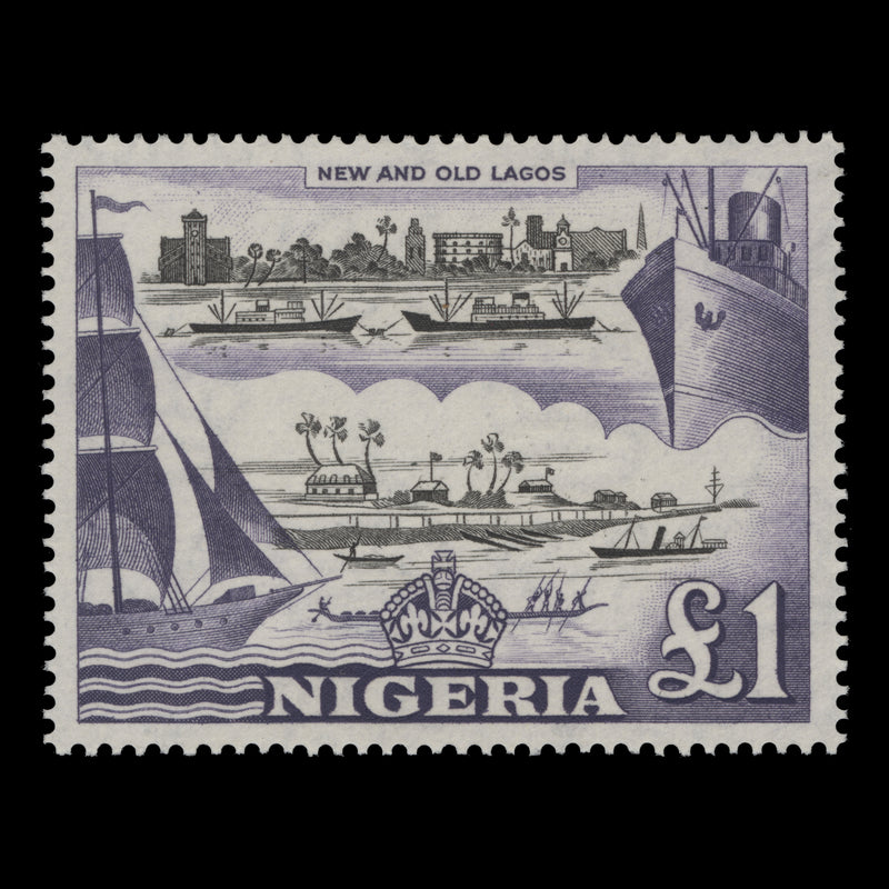 Nigeria 1953 (MNH) £1 New and Old Lagos