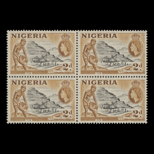 Nigeria 1953 (MNH) 2d Tin block