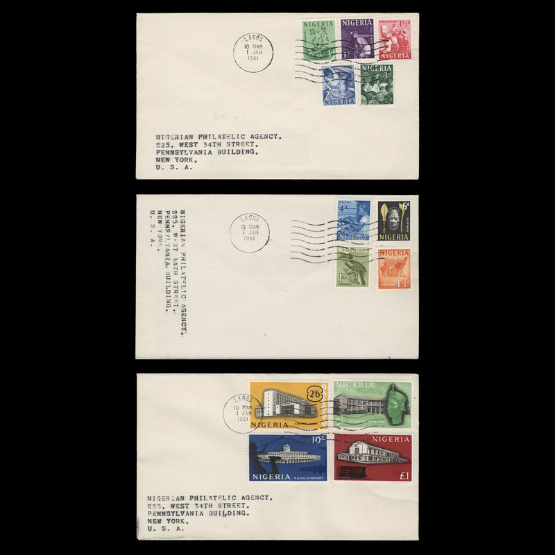 Nigeria 1961 Definitives first day covers, LAGOS