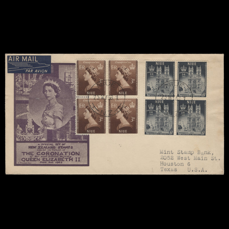 Niue 1953 (FDC) Coronation blocks