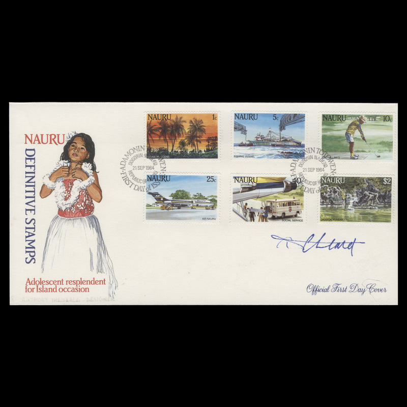 Nauru 1984 Definitives first day cover signed by designer