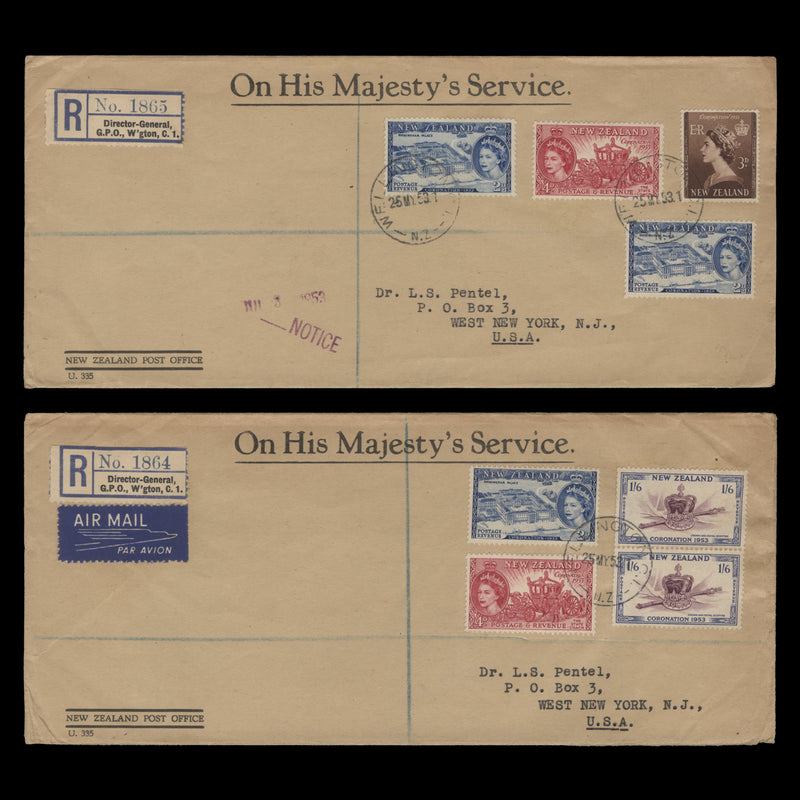 New Zealand 1953 Coronation first day covers, WELLINGTON