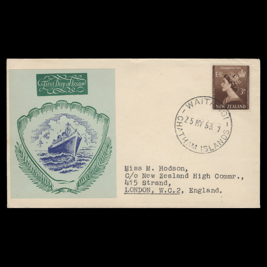 New Zealand 1953 (FDC) 3d Coronation, WAITANGI