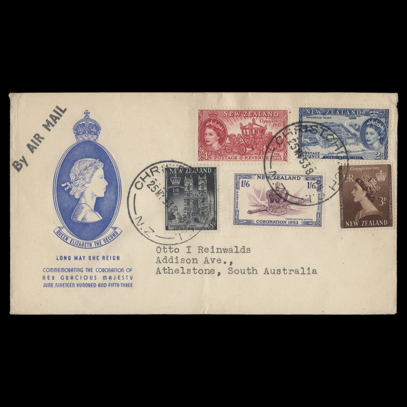New Zealand 1953 Coronation first day cover, CHRISTCHURCH