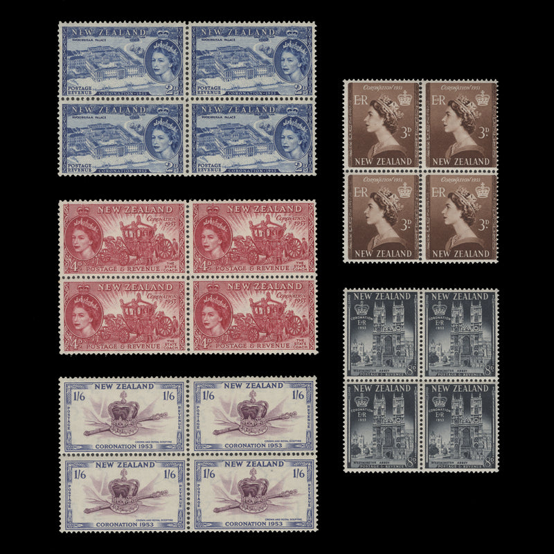 New Zealand 1953 (MNH) Coronation blocks