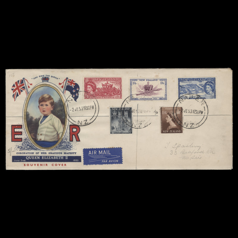 New Zealand 1953 Coronation day cover, NAPIE