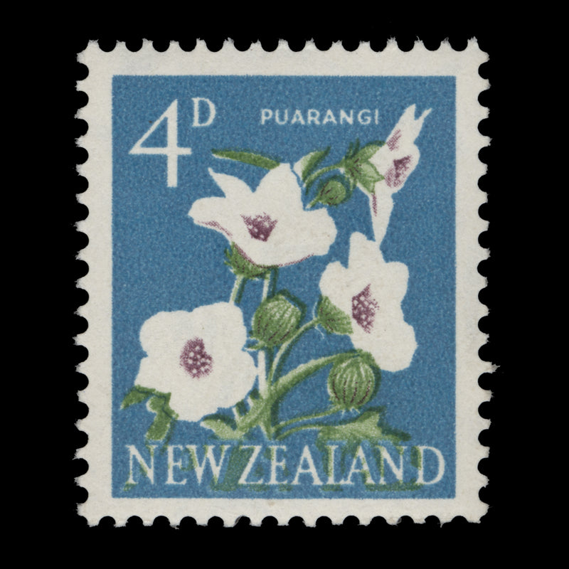 New Zealand 1960 (Error) 4d Puarangi missing buff