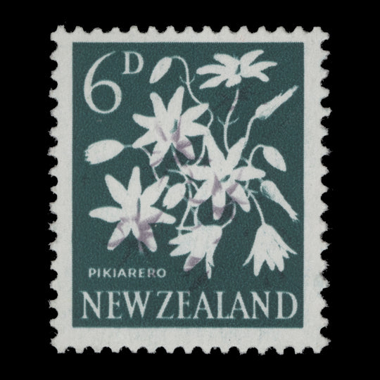 New Zealand 1960 (Variety) 6d Pikiarero missing green