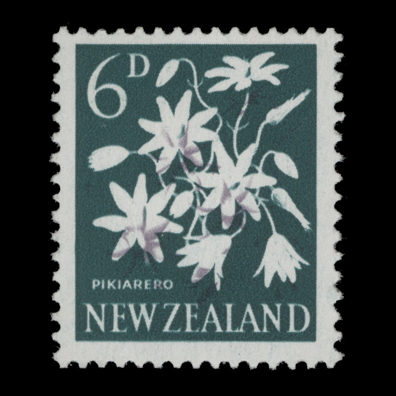 New Zealand 1960 (Error) 6d Pikiarero missing green