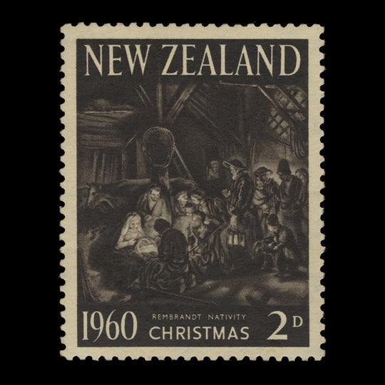 New Zealand 1960 (Variety) 2d Christmas missing red