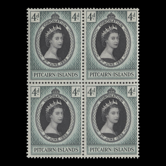 Pitcairn Islands 1953 (MNH) 4d Coronation block