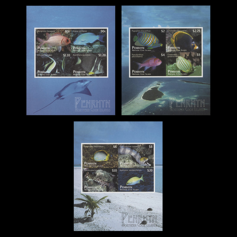 Penrhyn 2012 Marine Life imperf proof miniature sheets