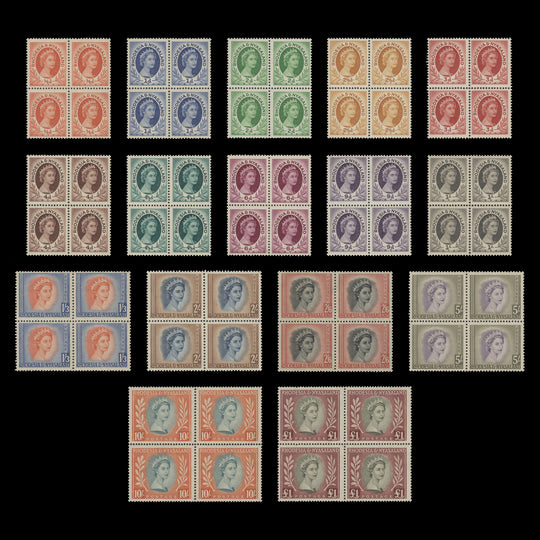 Rhodesia & Nyasaland 1954 (MNH) Queen Elizabeth II definitives blocks