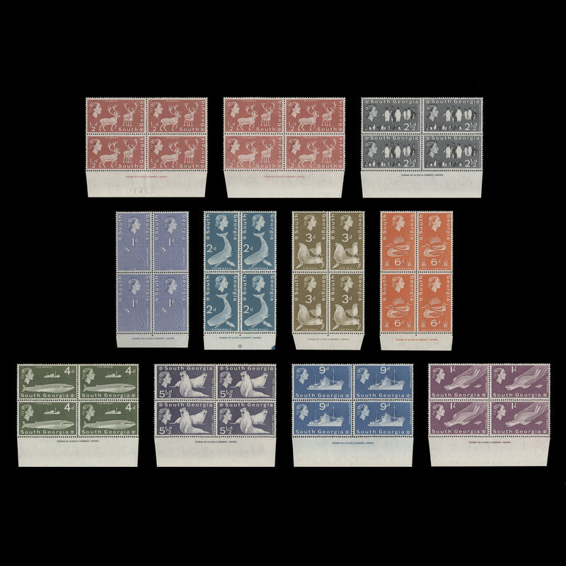 South Georgia 1963-67 (MLH) Definitives imprint blocks