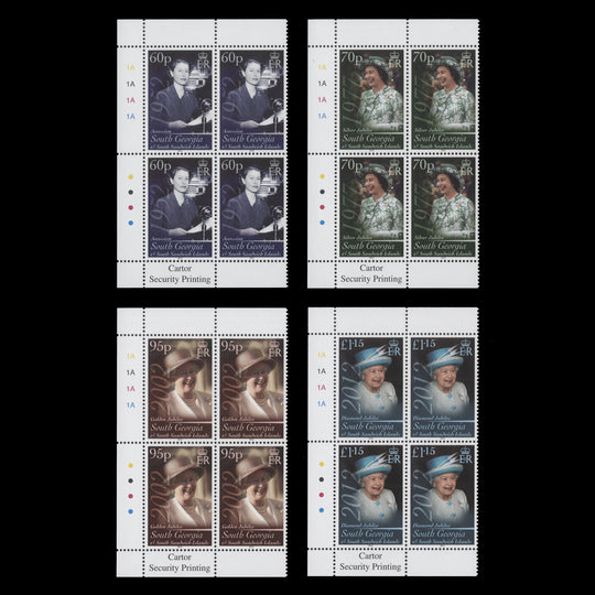 South Georgia 2012 (MNH) Accession Anniversary plate blocks