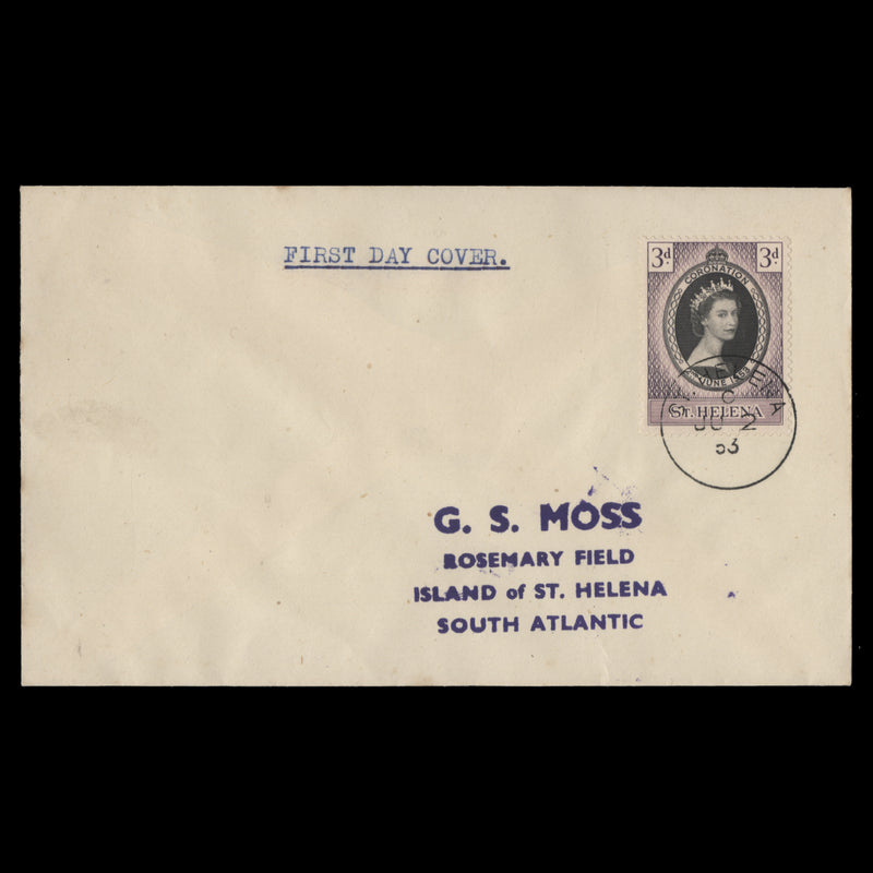 Saint Helena 1953 (FDC) 3d Coronation