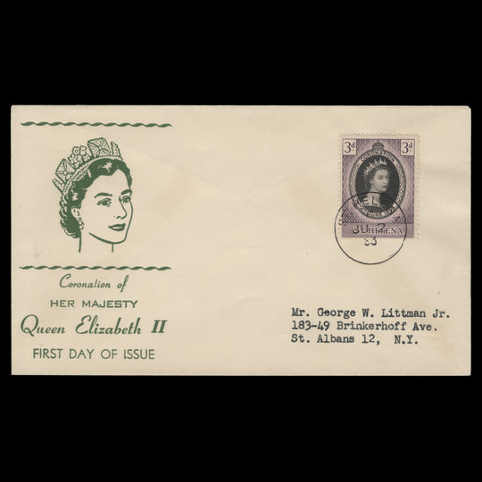 Saint Helena 1953 (FDC) 3d Coronation