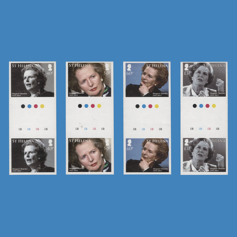 Saint Helena 2013 Margaret Thatcher Commemoration imperf proof gutter pairs