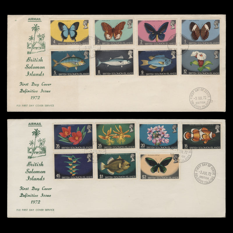 Solomon Islands 1972 Flora & Fauna Definitives first day covers